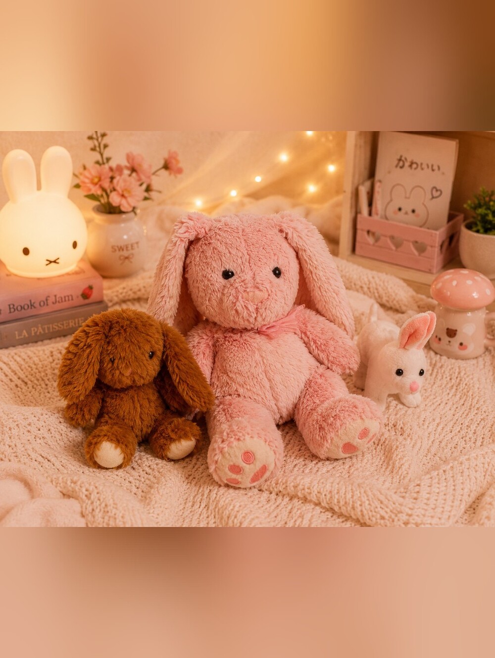 🍐Bunny Plush Bundle – 3 Adorable Stuffed Rabbits